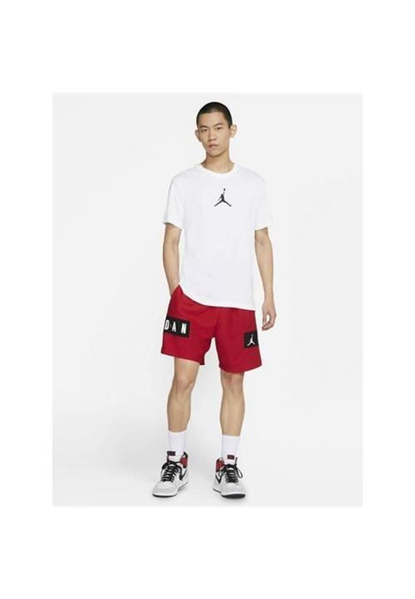 Koszulka sportowa męska Nike Air Jordan Jumpman. Kolor: biały. Materiał: bawełna, poliester. Długość rękawa: krótki rękaw. Długość: krótkie