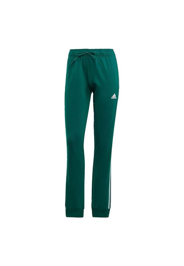 Adidas - Primegreen Essentials Warm-Up Slim Tapered 3-Stripes Track Pants. Kolor: biały, zielony, wielokolorowy. Materiał: dresówka