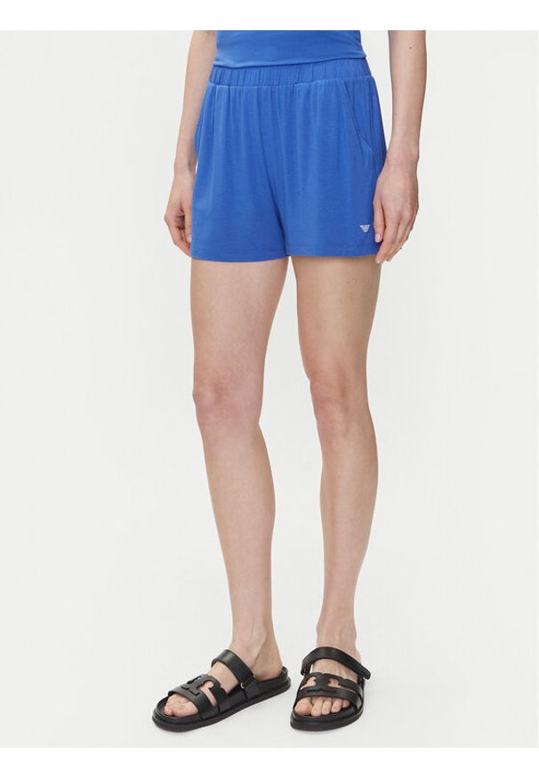 Emporio Armani Szorty sportowe EW000781 AF12192 UA012 Niebieski Regular Fit. Kolor: niebieski. Materiał: wiskoza