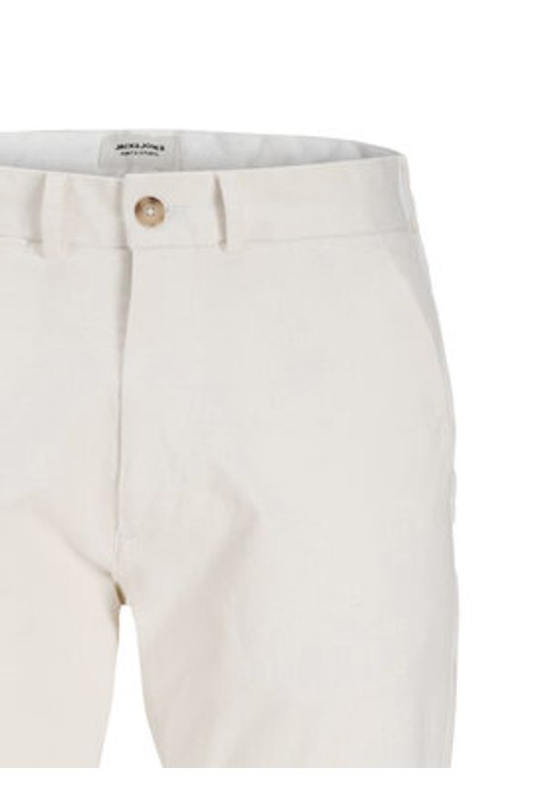 Jack & Jones Chinosy Kane 12268490 Écru Relaxed Fit. Kolor: kremowy. Materiał: bawełna
