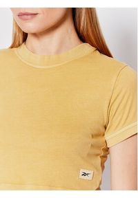 Reebok T-Shirt Natural Dye HK4969 Żółty Slim Fit. Kolor: żółty. Materiał: bawełna