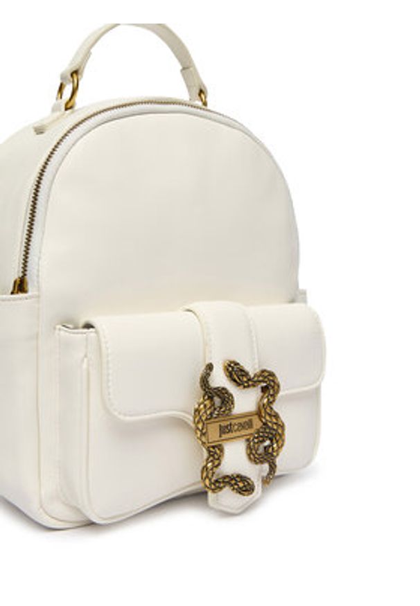 Just Cavalli Plecak 80RA4BA5 ZSA89 Biały. Kolor: biały. Materiał: skóra