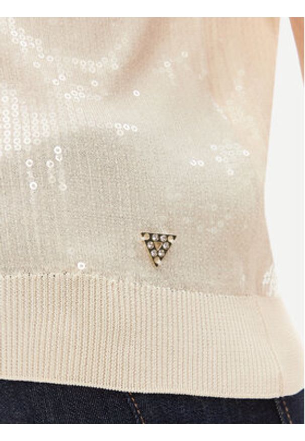 Guess Sweter W5YR21 Z3E70 Écru Regular Fit. Materiał: wiskoza