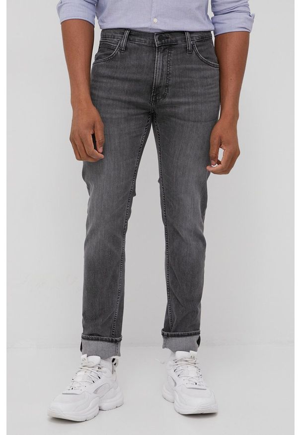 Lee jeansy RIDER MID WORN WALKER męskie. Kolor: szary