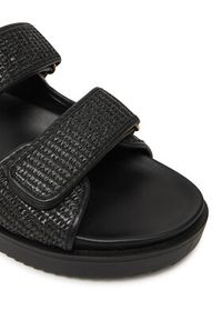 TOMMY HILFIGER - Tommy Hilfiger Klapki DOUBLE STRAP RAFFIA FW0FW08940 Czarny. Kolor: czarny #6