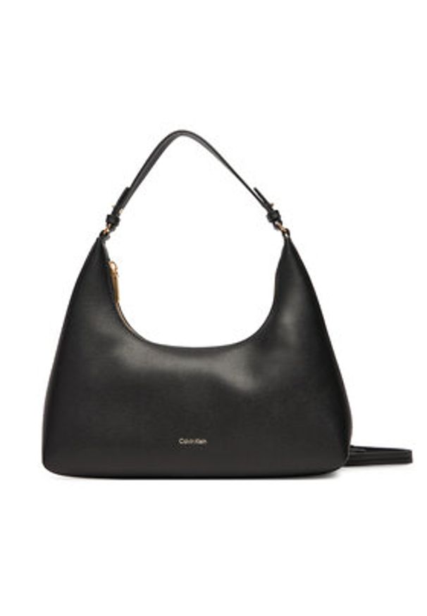 Calvin Klein Torebka Foil Logo Conv Shou?Lder Bag LV04F3272G Czarny. Kolor: czarny. Materiał: skórzane