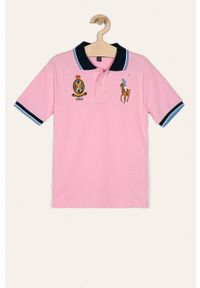 Polo Ralph Lauren - Polo dziecięce 134-176 cm. Okazja: na co dzień. Typ kołnierza: polo. Kolor: różowy. Materiał: bawełna, dzianina. Długość: krótkie. Wzór: aplikacja. Styl: casual #1