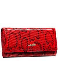 4U CAVALDI - Portfel damski 4U Cavaldi PX28-DNH-BL-RED czerwony. Kolor: czerwony. Wzór: gładki