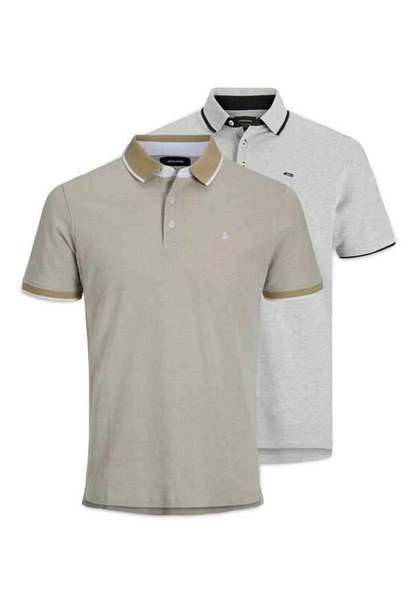 Jack & Jones Komplet koszulek polo Paulos 12191216 Szary Slim Fit. Typ kołnierza: polo. Kolor: szary. Materiał: bawełna