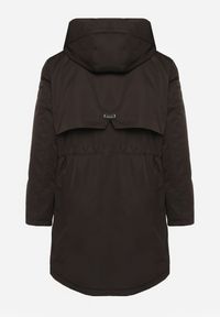 Born2be - Czarna Kurtka Typu Parka z Kapturem i Podpinanymi Rękawami Falunea. Okazja: na co dzień, na spacer. Typ kołnierza: kaptur. Kolekcja: plus size. Kolor: czarny. Materiał: jeans. Styl: klasyczny, sportowy, casual, elegancki #4