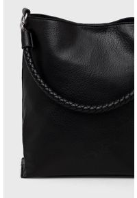Desigual torebka kolor czarny. Kolor: czarny. Wzór: haft. Dodatki: z haftem. Rodzaj torebki: na ramię #5
