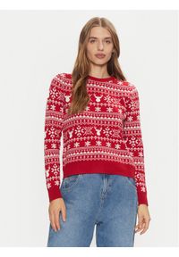 only - ONLY Sweter Xmas Winter 15327601 Czerwony Regular Fit. Kolor: czerwony. Materiał: syntetyk