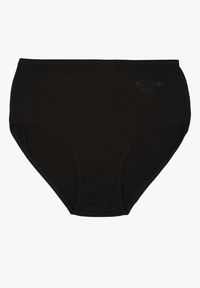 Born2be - Czarne Gładkie Majtki Figi z Bawełny Idina. Kolekcja: plus size. Kolor: czarny. Materiał: bawełna. Wzór: gładki