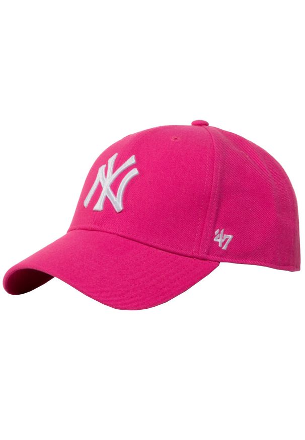 Czapka z daszkiem dla dorosłych 47 Brand New York Yankees. Kolor: różowy. Materiał: wełna, akryl