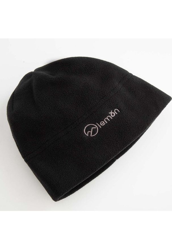 Czapka zimowa narciarska dla dzieci polar Lemon Explore ZL4 czarna. Kolor: czarny. Materiał: poliester. Wzór: haft. Sezon: zima. Styl: sportowy