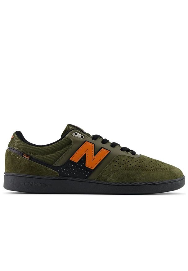 Buty męskie New Balance Numeric NM508GNC - zielone. Kolor: zielony. Materiał: zamsz, materiał, skóra, syntetyk. Szerokość cholewki: normalna. Sport: skateboard