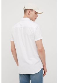 Superdry koszula bawełniana męska kolor biały regular z kołnierzykiem button-down. Typ kołnierza: button down. Kolor: biały. Materiał: bawełna. Długość rękawa: krótki rękaw. Długość: krótkie. Wzór: aplikacja #6