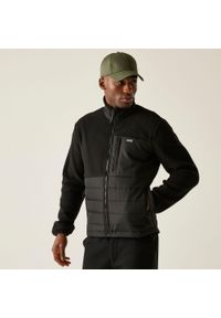 Regatta - Polar męski hybrydowy rozsuwany Frankie Borg. Kolor: czarny. Materiał: polar. Sport: turystyka piesza #1
