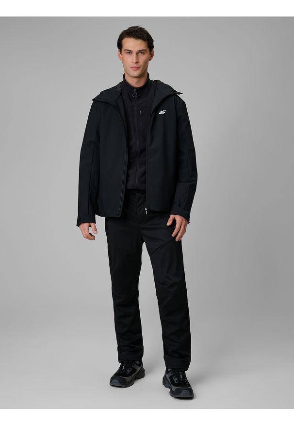 4f - 4F Spodnie softshellowe membrana 5000 męskie - czarne XXL. Kolor: czarny. Materiał: skóra