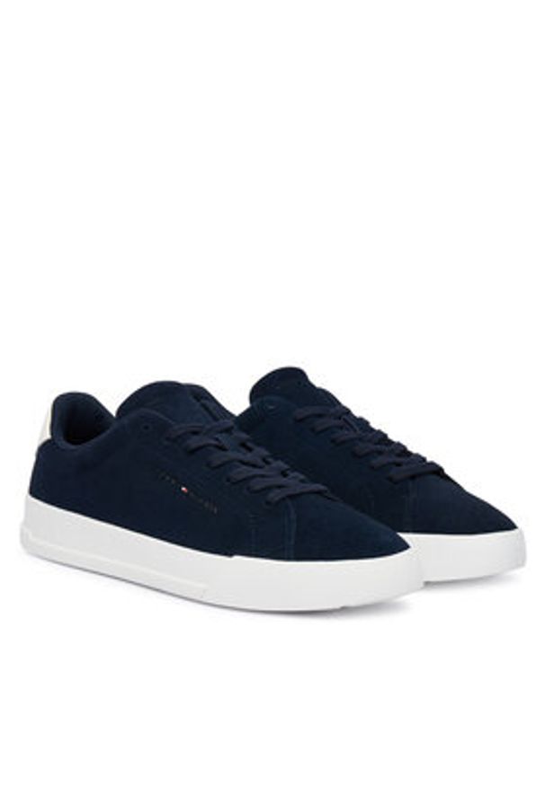 TOMMY HILFIGER - Tommy Hilfiger Sneakersy Th Court Core Suede FM0FM05716 Granatowy. Kolor: niebieski. Materiał: zamsz, skóra