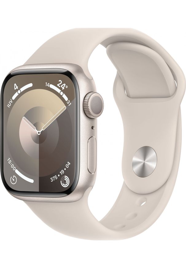 APPLE - Smartwatch Apple Smartwatch Apple Watch Series 9 GPS aluminium 41 mm S/M księżycowa poświata. Rodzaj zegarka: smartwatch