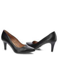 Czarne Czółenka Clasicco Damskie Eleganckie Buty. Kolor: czarny. Materiał: skóra. Obcas: na obcasie. Styl: elegancki. Wysokość obcasa: niski #5