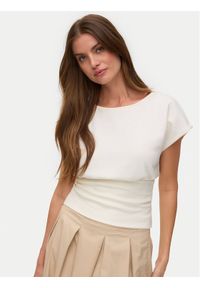 Vero Moda Bluzka Smilla 10355466 Beżowy jasny Regular Fit. Kolor: beżowy. Materiał: syntetyk #1