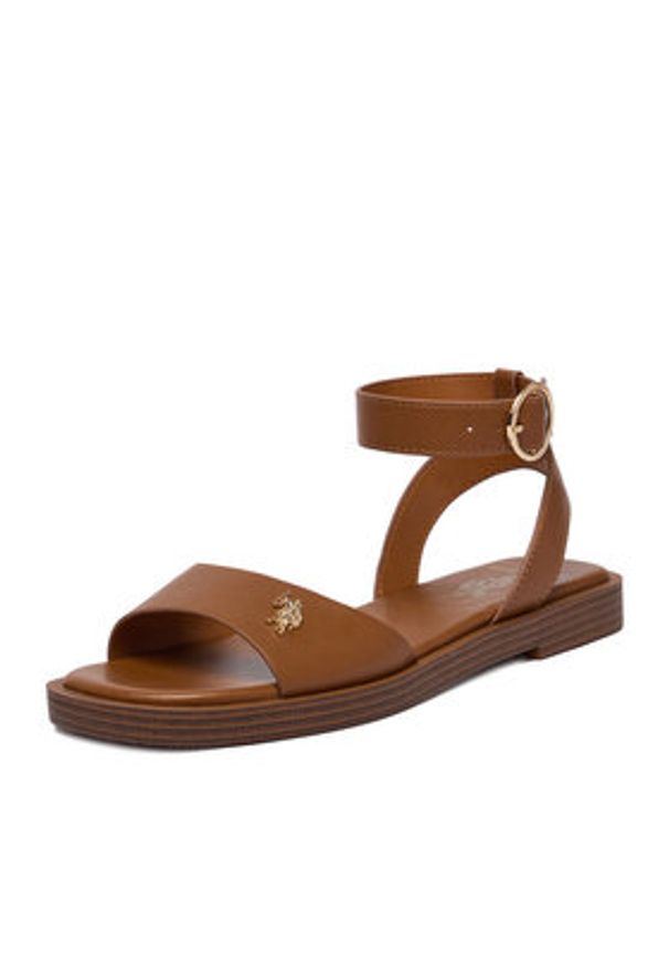 U.S. Polo Assn. Sandały EO-MARINA001W/6Y1 Brązowy. Kolor: brązowy. Materiał: skóra