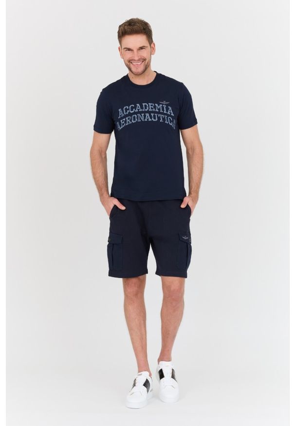 Aeronautica Militare - AERONAUTICA MILITARE Granatowy t-shirt M.C.. Kolor: niebieski