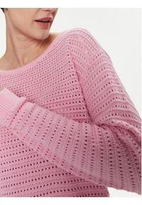 Vila Sweter Bellisina 14089578 Różowy Regular Fit. Kolor: różowy. Materiał: bawełna #4