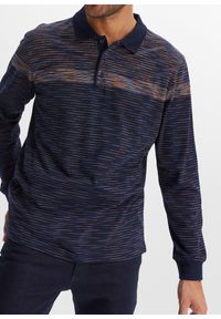 bonprix - Shirt polo z długim rękawem. Typ kołnierza: polo. Kolor: niebieski. Długość rękawa: długi rękaw. Długość: długie. Wzór: kolorowy #3
