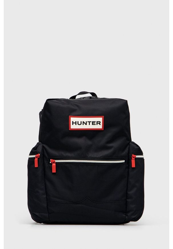 Hunter Plecak damski kolor czarny duży gładki. Kolor: czarny. Wzór: gładki