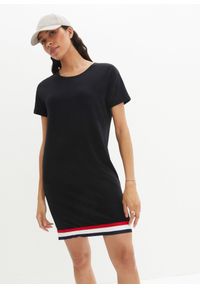 bonprix - Sukienka z dżerseju z miękkiej mieszanki wiskozy. Kolor: czarny. Materiał: jersey, wiskoza, materiał. Długość rękawa: krótki rękaw #1