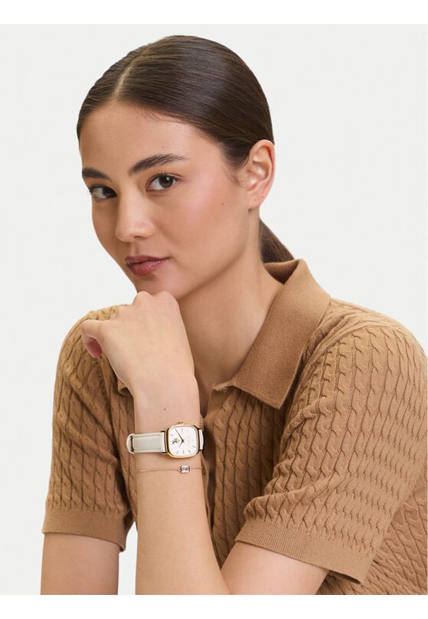 U.S. Polo Assn. Zestaw zegarek i bransoletka Keira USP6396TW Biały. Kolor: biały