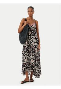 LOLA CASADEMUNT Sukienka letnia LS2616027 Czarny Regular Fit. Kolor: czarny. Materiał: wiskoza. Sezon: lato #3