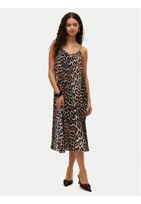 Vero Moda Sukienka letnia Josie 10303398 Brązowy Regular Fit. Kolor: brązowy. Materiał: wiskoza. Sezon: lato