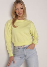 Born2be - Jasnozielona Bluza z Dodatkiem Bawełny Wykończona Ściągaczami Evilaya. Okazja: na co dzień. Kolor: zielony. Materiał: bawełna. Długość rękawa: długi rękaw. Długość: długie. Styl: casual, sportowy #6