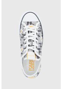 Karl Lagerfeld tenisówki KAMPUS MAX damskie kolor szary. Nosek buta: okrągły. Zapięcie: sznurówki. Kolor: szary. Materiał: guma. Obcas: na platformie #4