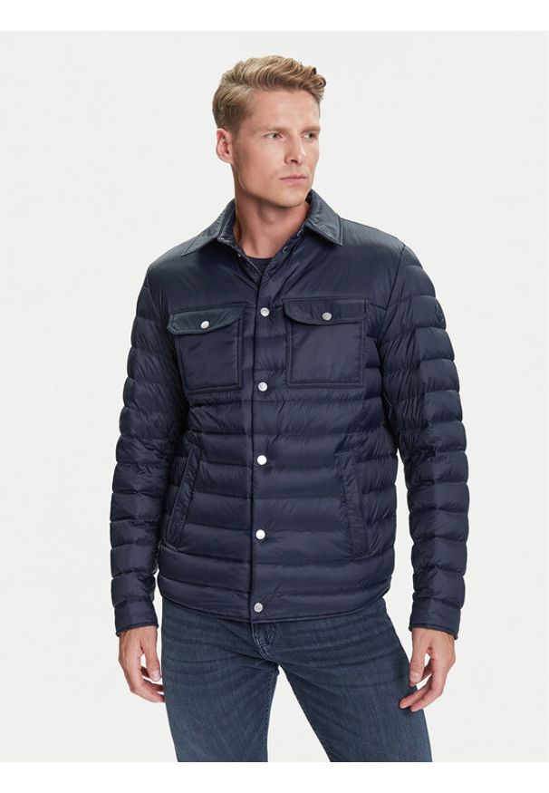 BOSS Kurtka przejściowa H-Dahanso 50540456 Granatowy Regular Fit. Kolor: niebieski. Materiał: syntetyk