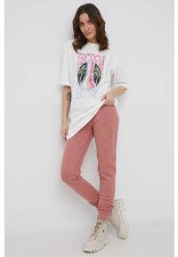 Superdry - Spodnie. Kolor: różowy. Wzór: nadruk #3