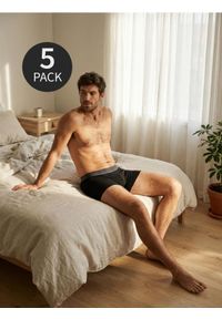 Sinsay - Bawełniane bokserki Long 5 pack - czarny. Kolor: czarny. Materiał: bawełna