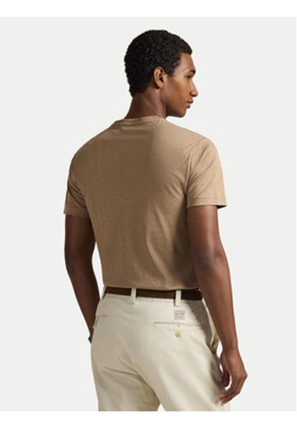 Polo Ralph Lauren T-Shirt 710740727103 Beżowy Custom Slim Fit. Typ kołnierza: polo. Kolor: beżowy. Materiał: bawełna
