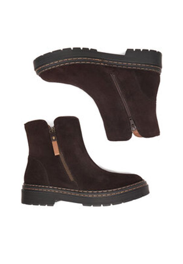 Lasocki Botki CEO-WI23-MICHAELA-03 Brązowy. Kolor: brązowy. Materiał: zamsz, skóra