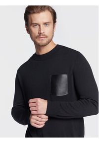 Sisley Sweter 129MS1014 Czarny Regular Fit. Kolor: czarny. Materiał: wełna #4