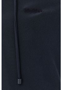 Max Mara Leisure bluza damska kolor granatowy z kapturem gładka. Typ kołnierza: kaptur. Kolor: niebieski. Długość rękawa: długi rękaw. Długość: długie. Wzór: gładki