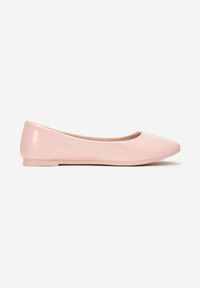 Renee - Różowe Balerinki Nysaxise. Nosek buta: okrągły. Kolor: różowy. Materiał: lakier. Wzór: jednolity. Obcas: na płaskiej podeszwie #5