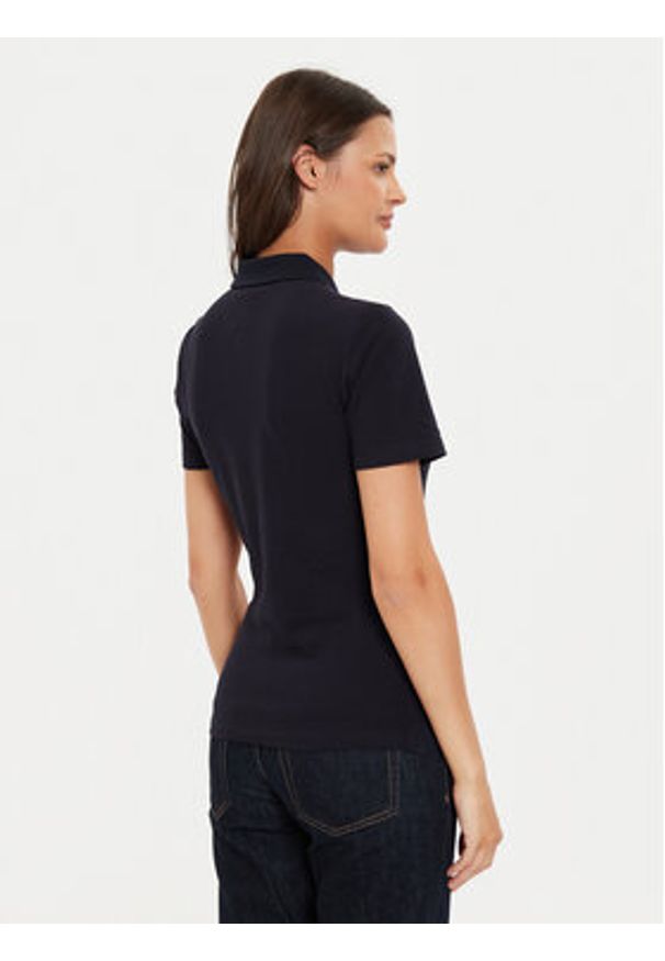 TOMMY HILFIGER - Tommy Hilfiger Polo Script WW0WW43624 Granatowy Slim Fit. Typ kołnierza: polo. Kolor: niebieski. Materiał: bawełna