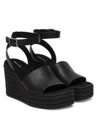 Calvin Klein Espadryle Wedge Espad 70 Aop Lth HW0HW03138 Czarny. Kolor: czarny. Materiał: skóra #2