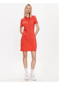 Lacoste Sukienka codzienna EF5473 Czerwony Slim Fit. Okazja: na co dzień. Kolor: czerwony. Materiał: bawełna. Typ sukienki: proste. Styl: casual