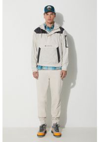 columbia - Columbia spodnie dresowe męskie kolor beżowy gładkie. Kolor: beżowy. Materiał: dresówka. Wzór: gładki #3